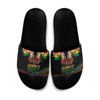 Ghana Black History Month Slide Sandals Live It Learn It Make It - Wonder Print Shop