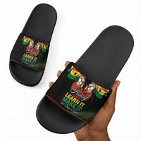 Ghana Black History Month Slide Sandals Live It Learn It Make It - Wonder Print Shop