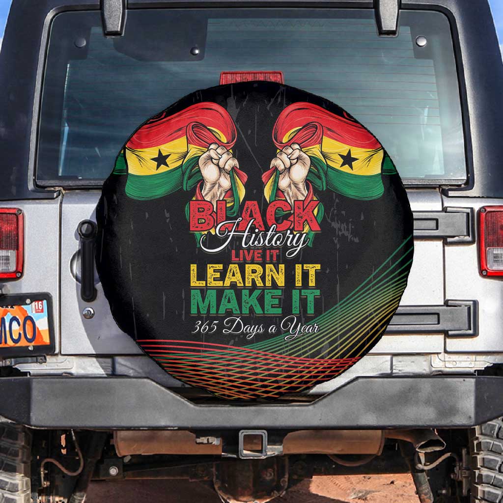 Ghana Black History Month Spare Tire Cover Live It Learn It Make It - Wonder Print Shop