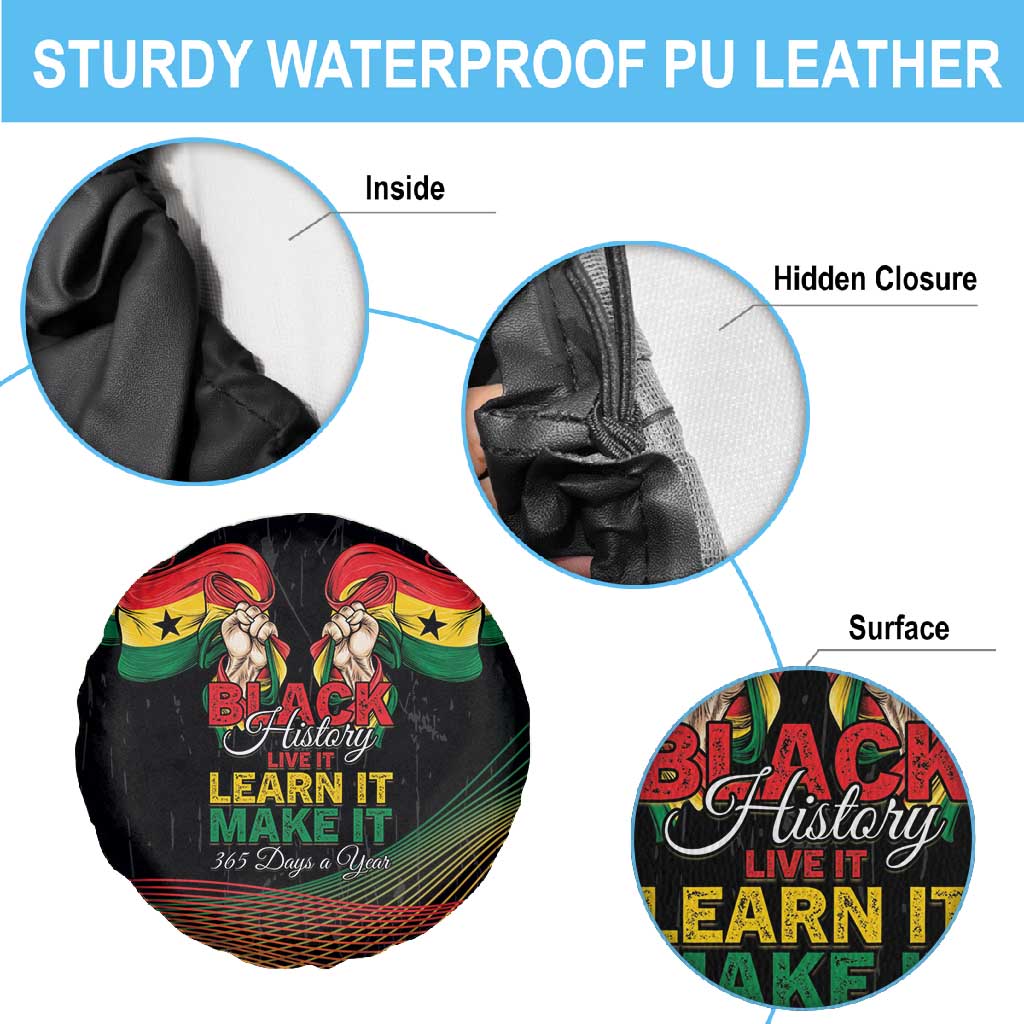 Ghana Black History Month Spare Tire Cover Live It Learn It Make It - Wonder Print Shop