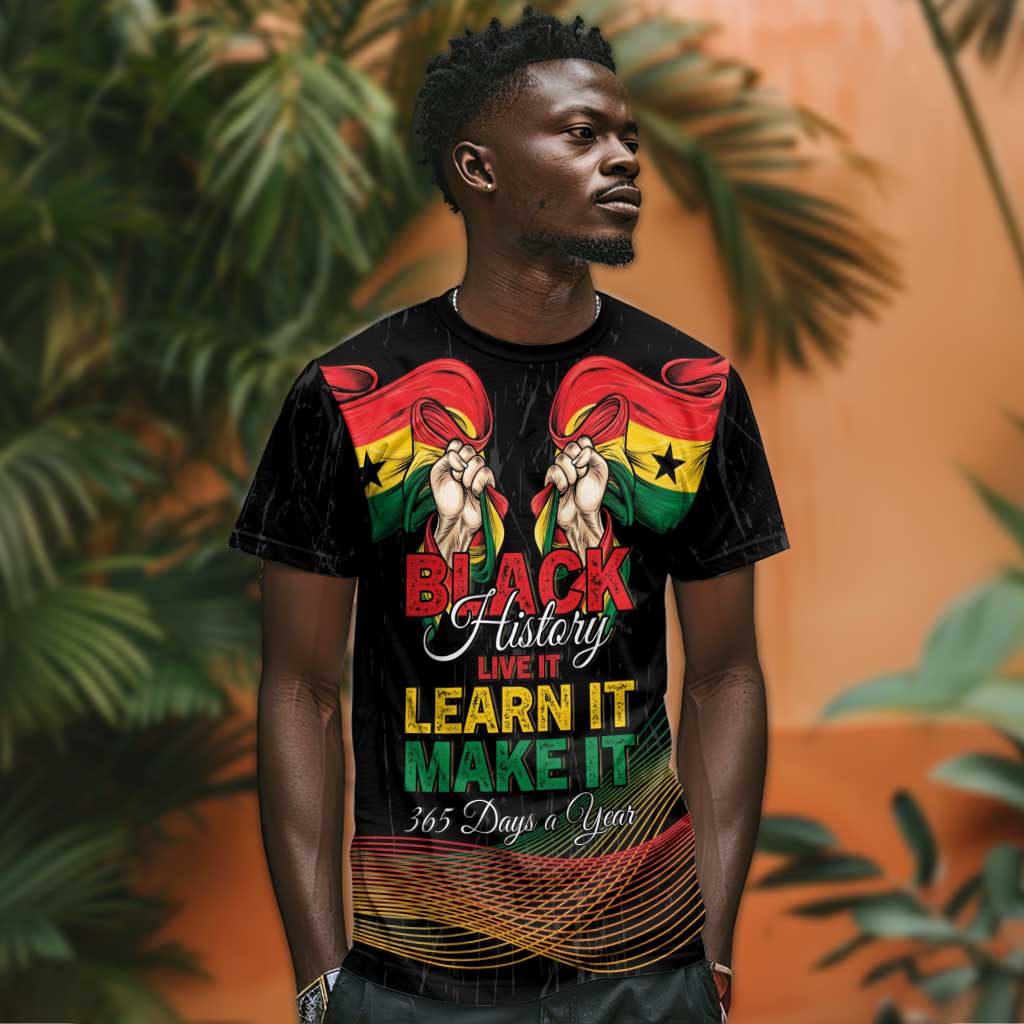 Personalized Ghana Black History Month T shirt Live It Learn It Make It - Wonder Print Shop