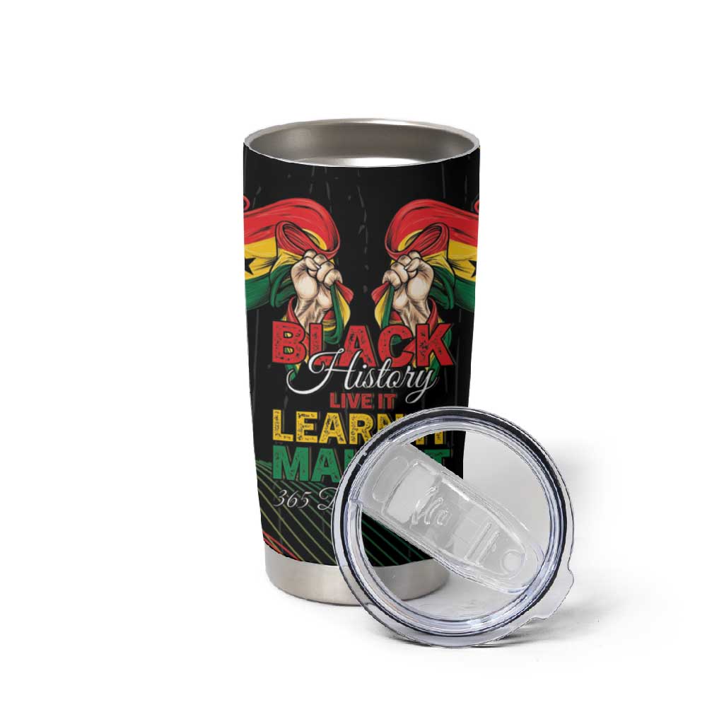 Personalized Ghana Black History Month Tumbler Cup Live It Learn It Make It - Wonder Print Shop