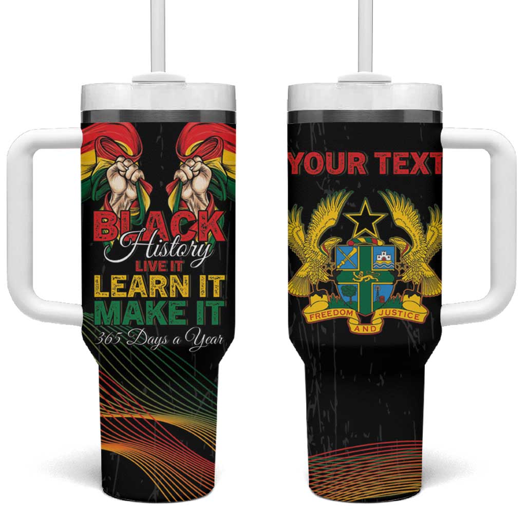 Personalized Ghana Black History Month Tumbler With Handle Live It Learn It Make It - Wonder Print Shop