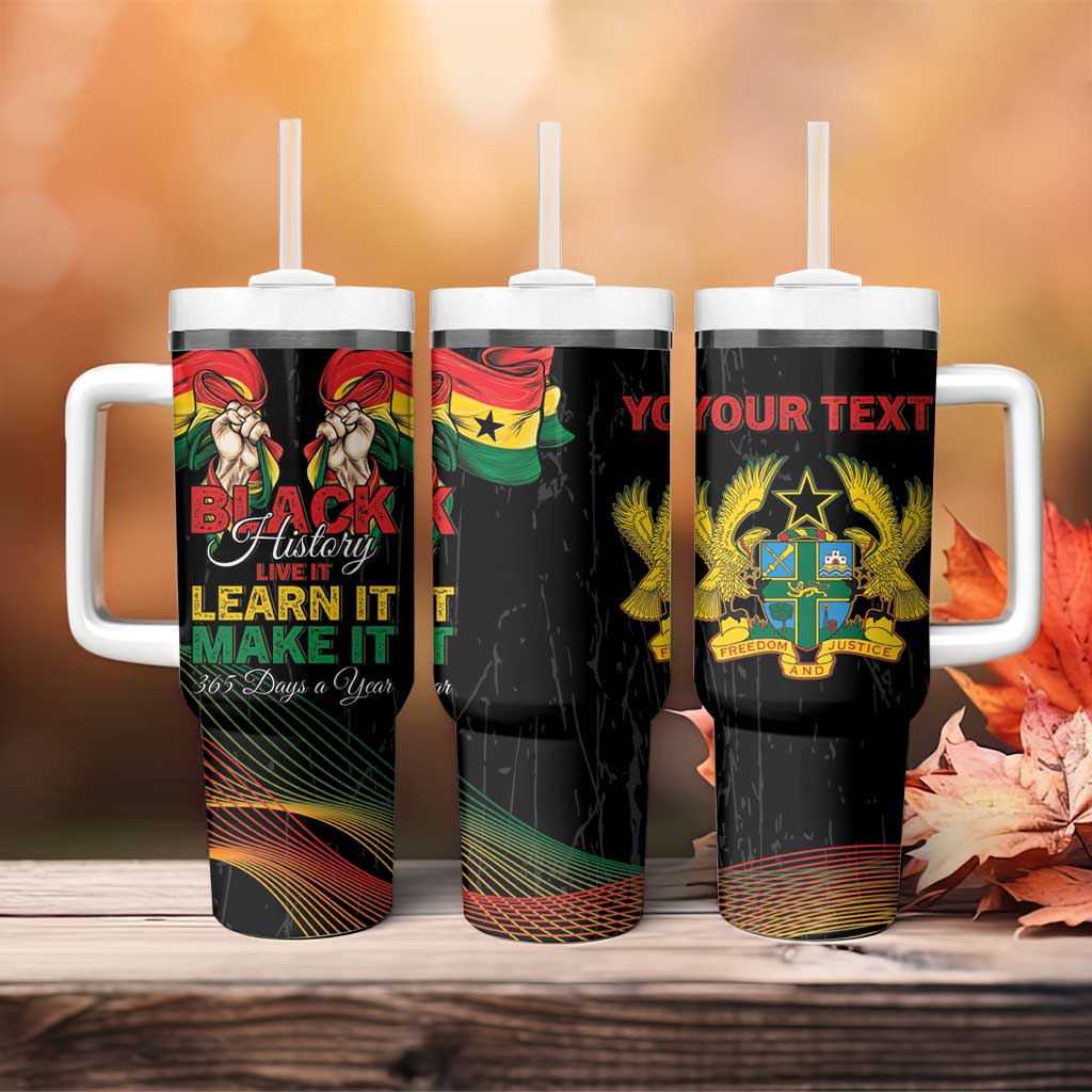 Personalized Ghana Black History Month Tumbler With Handle Live It Learn It Make It - Wonder Print Shop