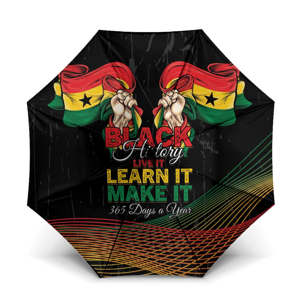 Ghana Black History Month Umbrella Live It Learn It Make It - Wonder Print Shop
