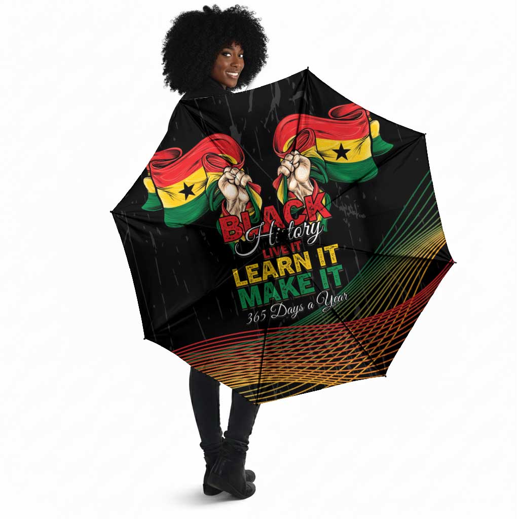 Ghana Black History Month Umbrella Live It Learn It Make It - Wonder Print Shop