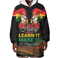 Personalized Ghana Black History Month Wearable Blanket Hoodie Live It Learn It Make It - Wonder Print Shop