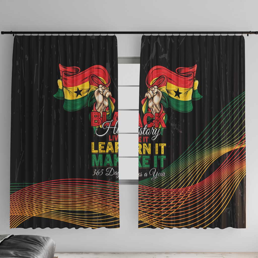 Ghana Black History Month Window Curtain Live It Learn It Make It - Wonder Print Shop