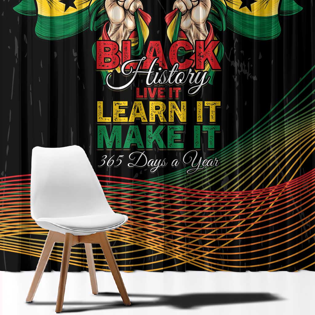 Ghana Black History Month Window Curtain Live It Learn It Make It - Wonder Print Shop