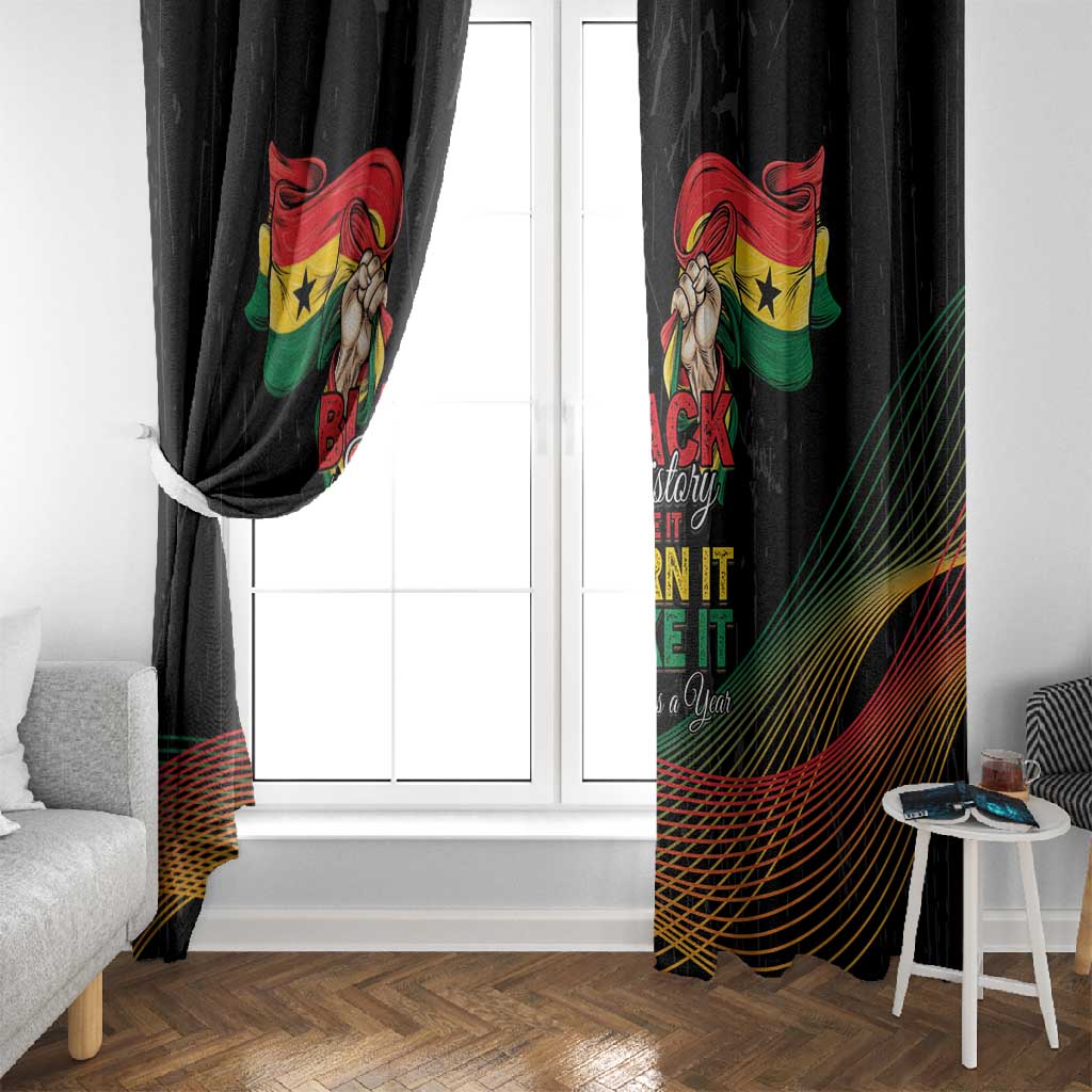 Ghana Black History Month Window Curtain Live It Learn It Make It - Wonder Print Shop