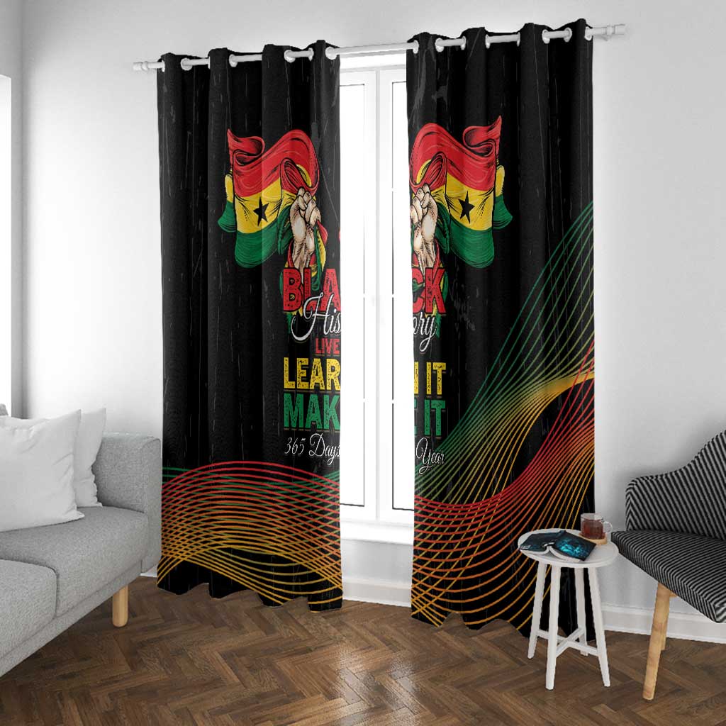 Ghana Black History Month Window Curtain Live It Learn It Make It - Wonder Print Shop