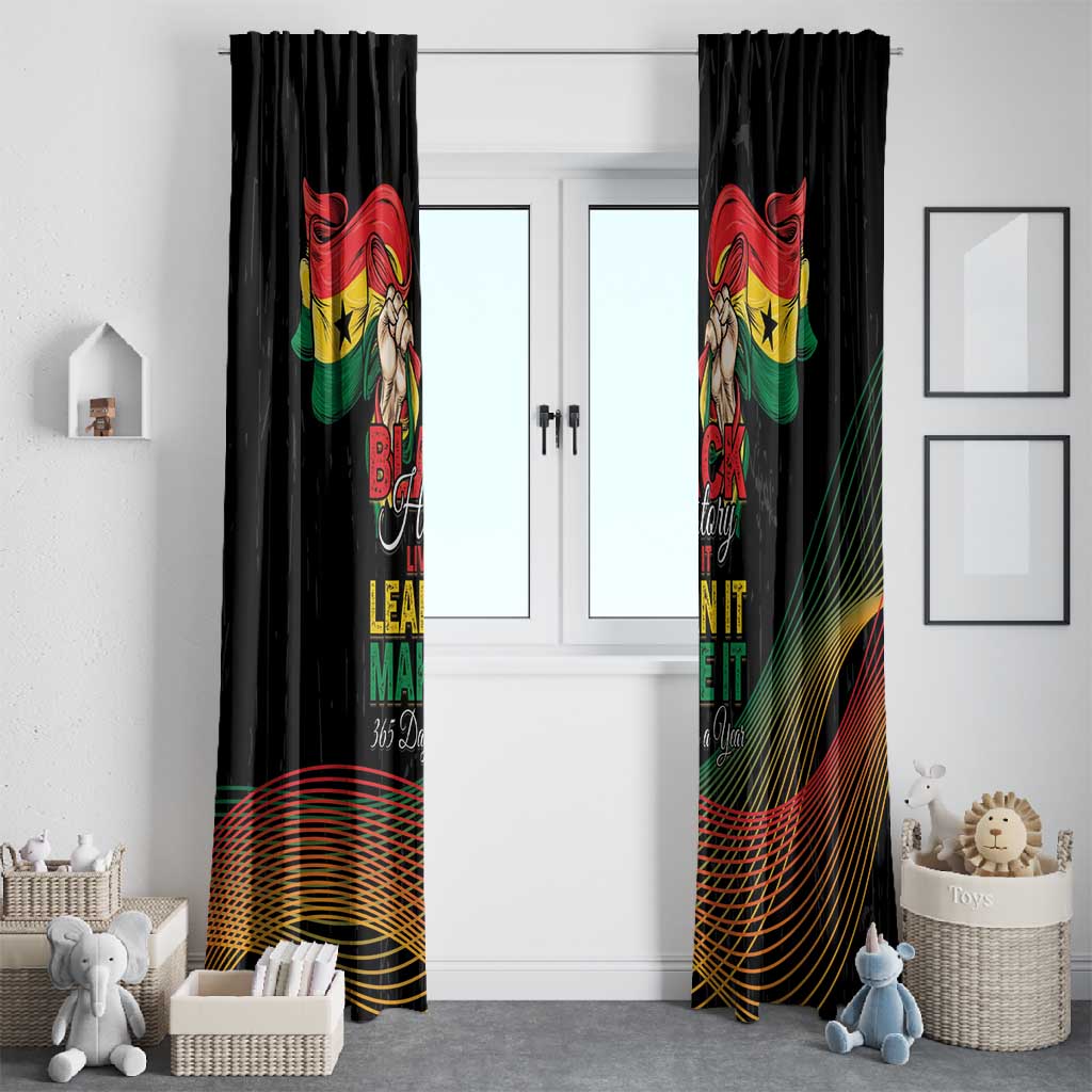 Ghana Black History Month Window Curtain Live It Learn It Make It - Wonder Print Shop