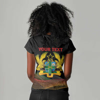 Personalized Ghana Black History Month Women V-Neck T-Shirt Live It Learn It Make It - Wonder Print Shop