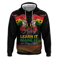 Personalized Ghana Black History Month Zip Hoodie Live It Learn It Make It - Wonder Print Shop