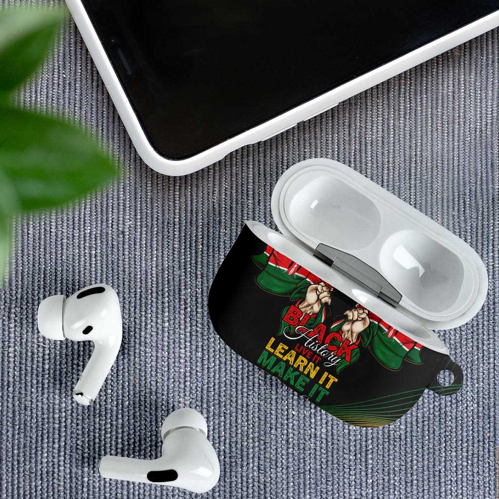 Kenya Black History Month AirPods Case Live It Learn It Make It - Wonder Print Shop