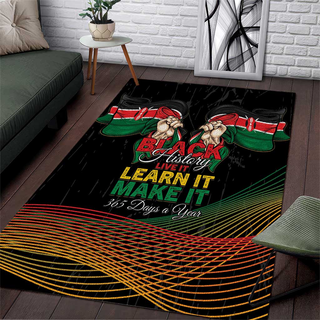 Kenya Black History Month Area Rug Live It Learn It Make It - Wonder Print Shop