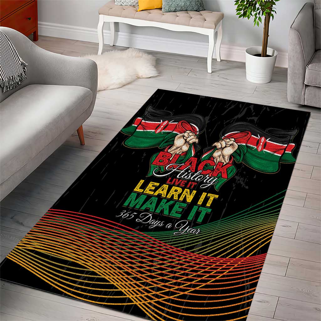 Kenya Black History Month Area Rug Live It Learn It Make It - Wonder Print Shop