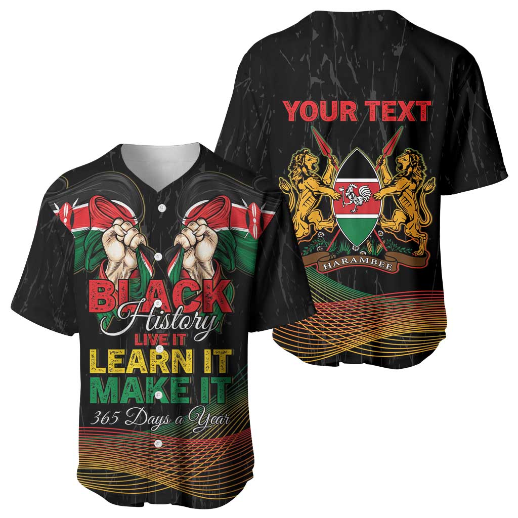 Personalized Kenya Black History Month Baseball Jersey Live It Learn It Make It - Wonder Print Shop