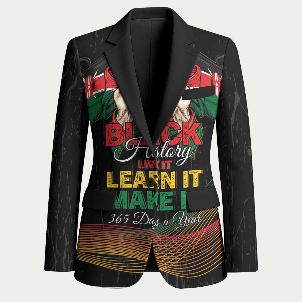 Personalized Kenya Black History Month Blazer Live It Learn It Make It - Wonder Print Shop