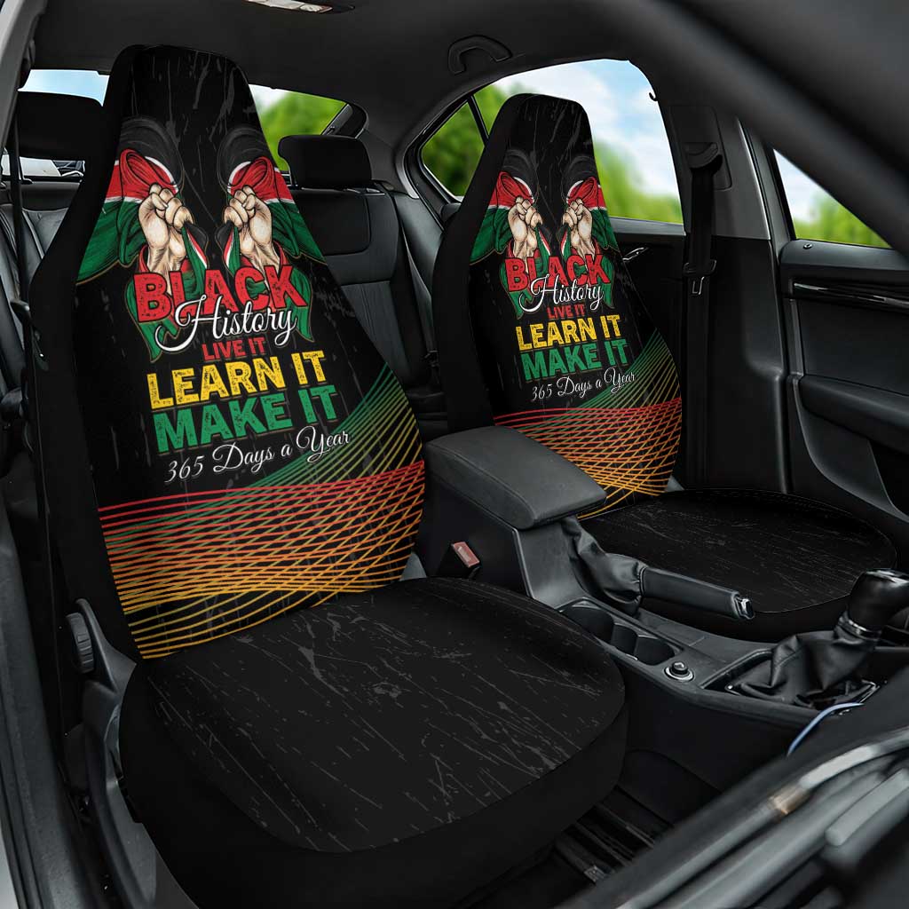 Kenya Black History Month Car Seat Cover Live It Learn It Make It - Wonder Print Shop