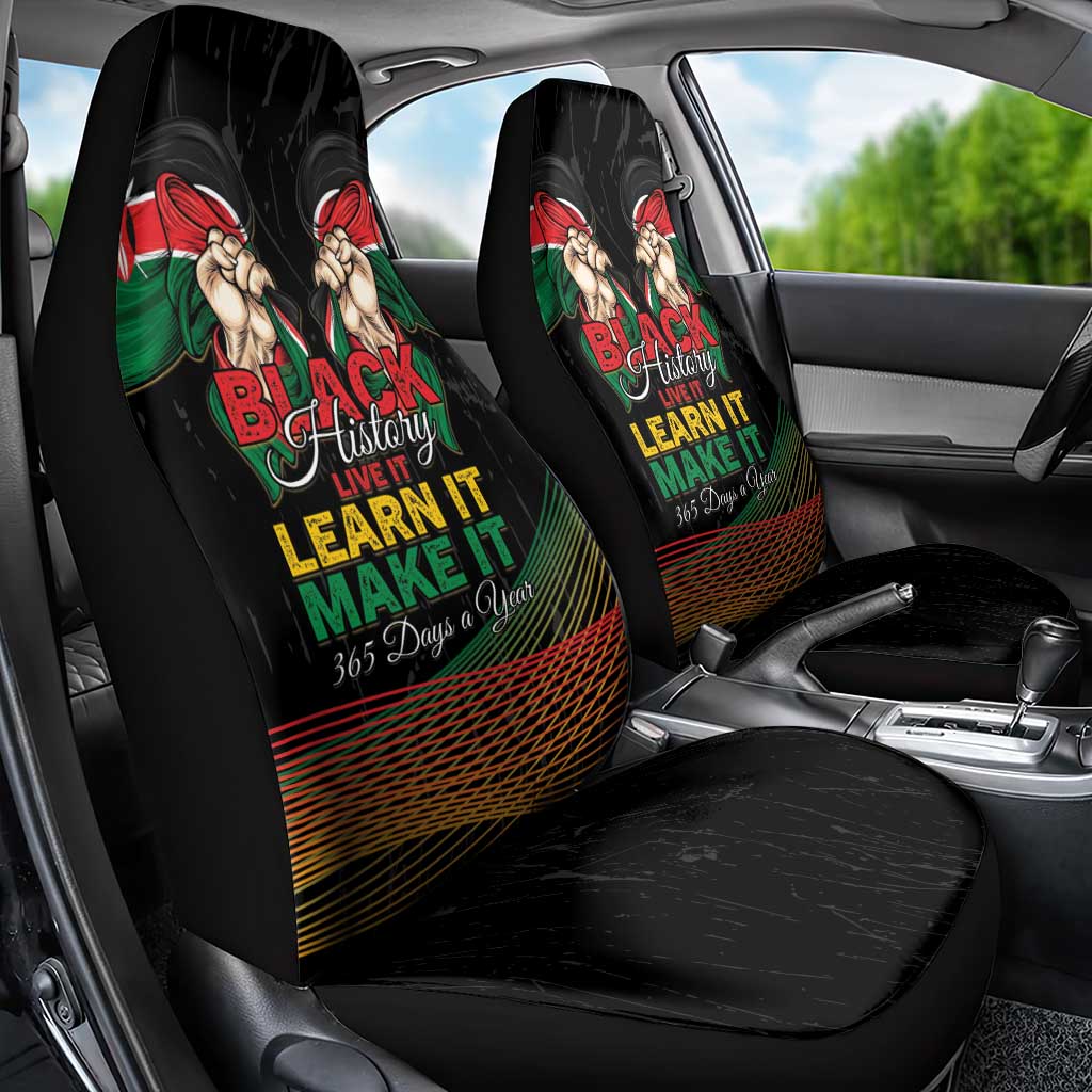 Kenya Black History Month Car Seat Cover Live It Learn It Make It - Wonder Print Shop