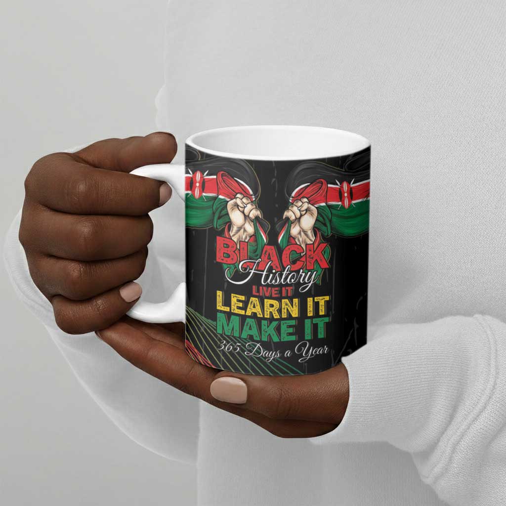 Personalized Kenya Black History Month Ceramic Mug Live It Learn It Make It - Wonder Print Shop