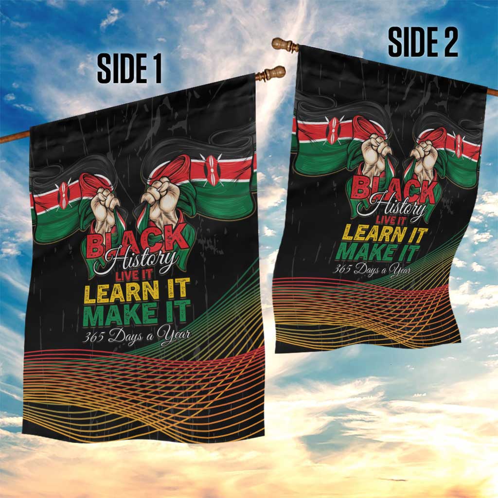 Kenya Black History Month Garden Flag Live It Learn It Make It - Wonder Print Shop