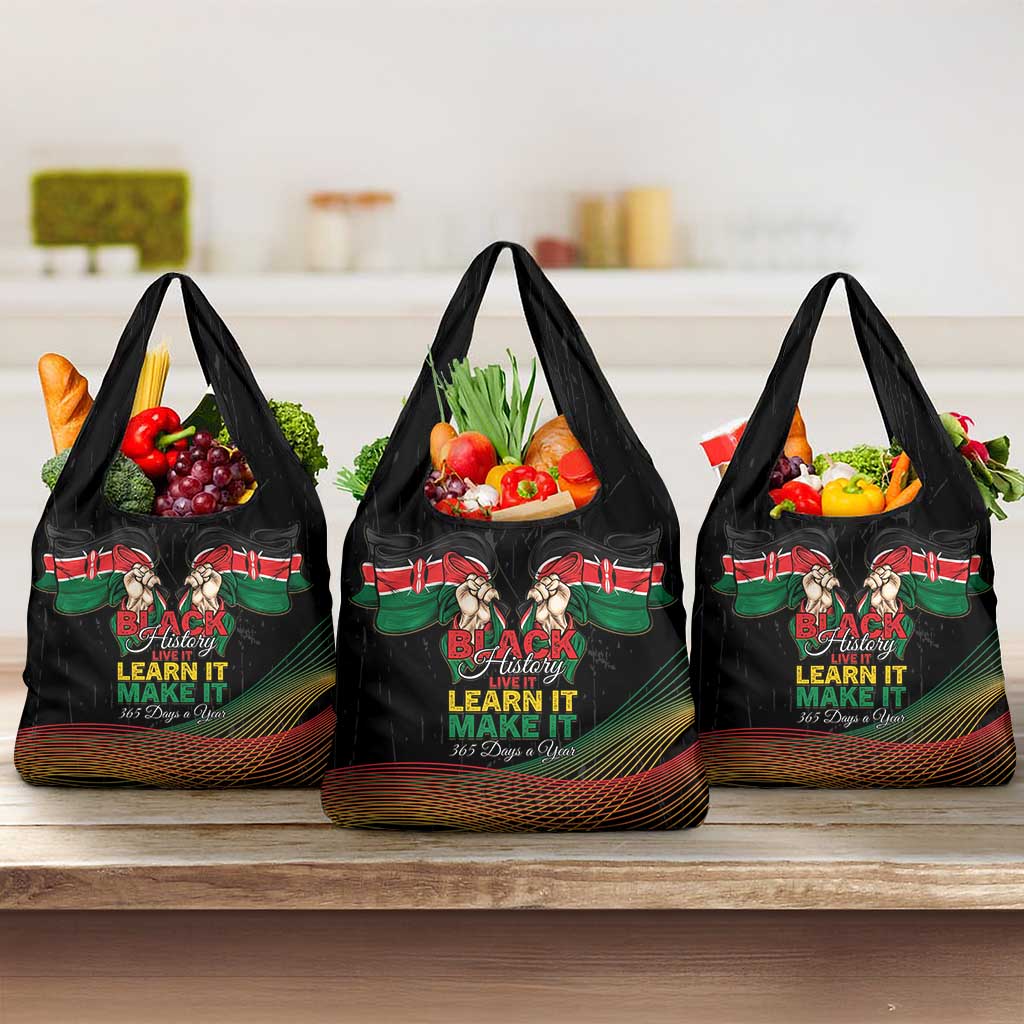 Kenya Black History Month Grocery Bag Live It Learn It Make It - Wonder Print Shop