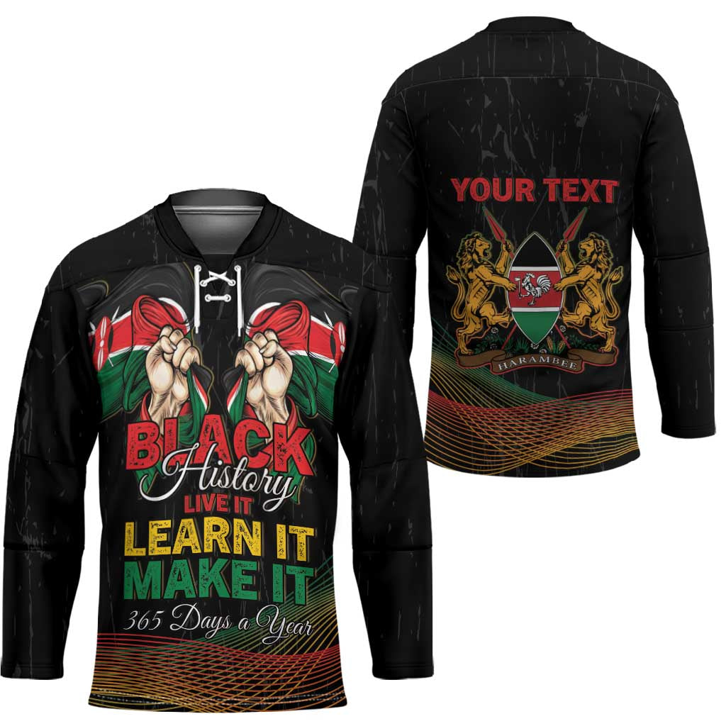 Personalized Kenya Black History Month Hockey Jersey Live It Learn It Make It - Wonder Print Shop