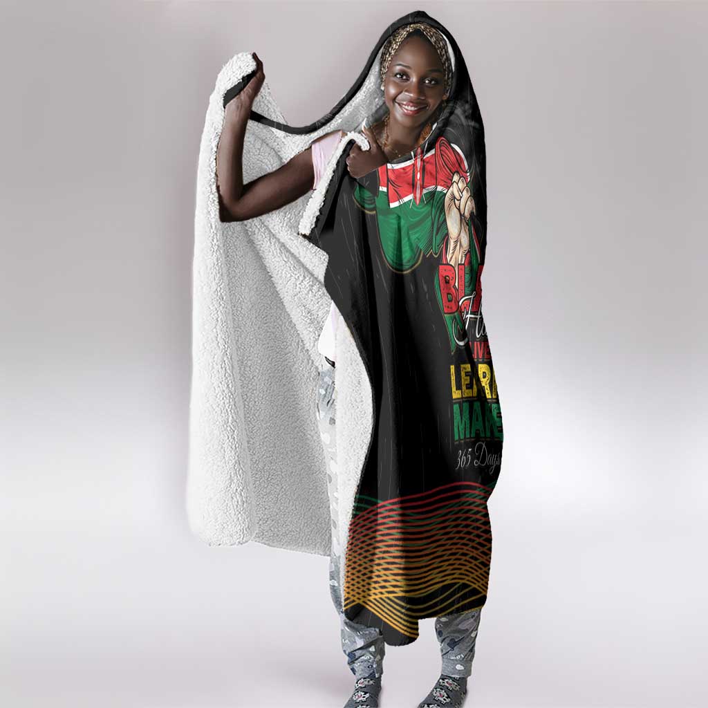 Kenya Black History Month Hooded Blanket Live It Learn It Make It - Wonder Print Shop