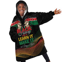 Personalized Kenya Black History Month Kid Wearable Blanket Hoodie Live It Learn It Make It - Wonder Print Shop