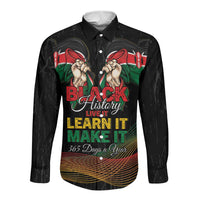 Personalized Kenya Black History Month Long Sleeve Button Shirt Live It Learn It Make It - Wonder Print Shop