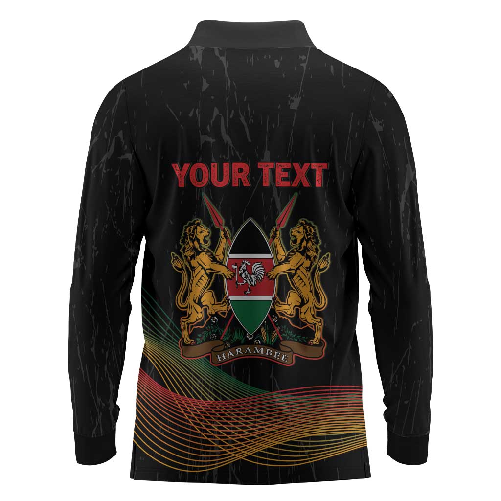 Personalized Kenya Black History Month Long Sleeve Polo Shirt Live It Learn It Make It - Wonder Print Shop