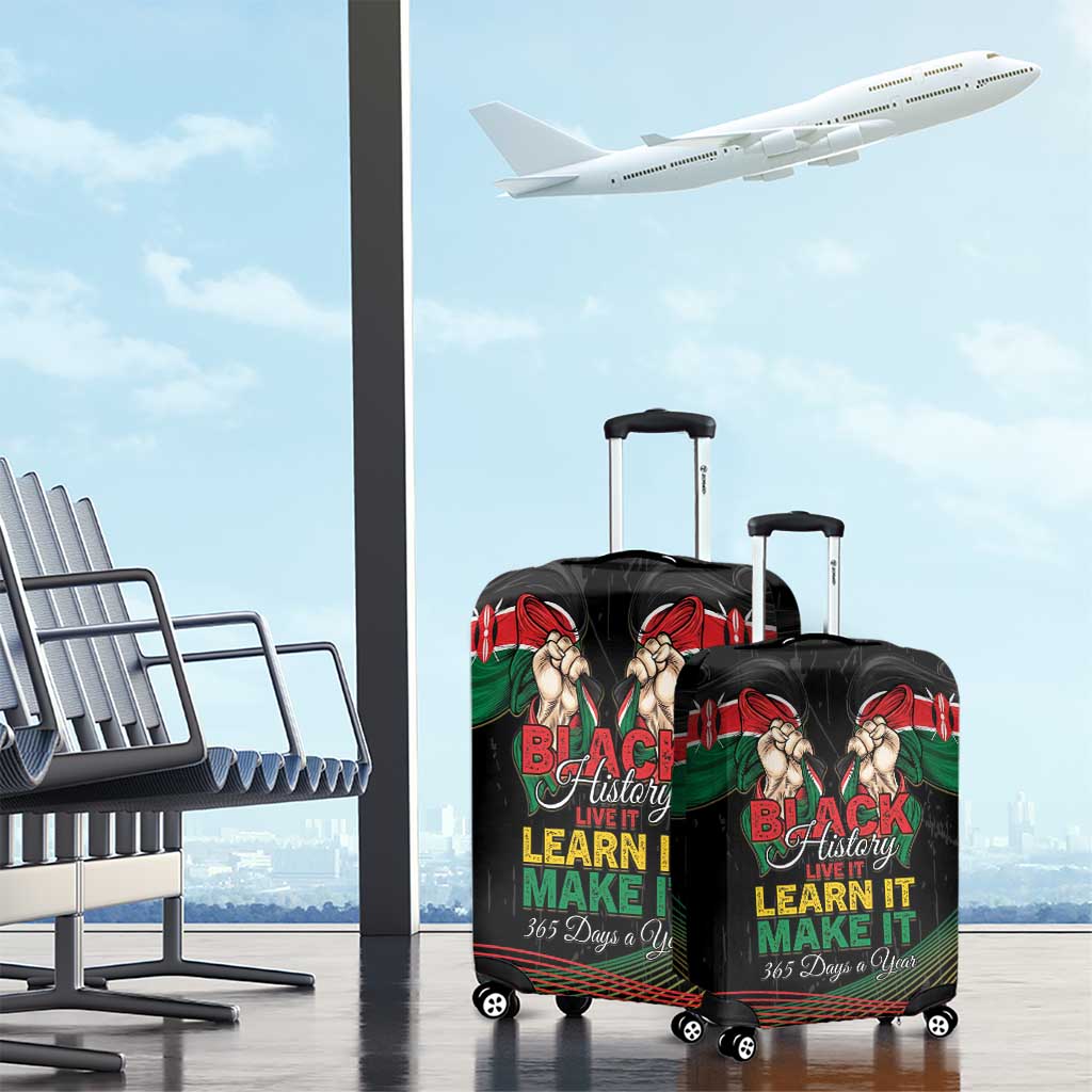 Kenya Black History Month Luggage Cover Live It Learn It Make It - Wonder Print Shop