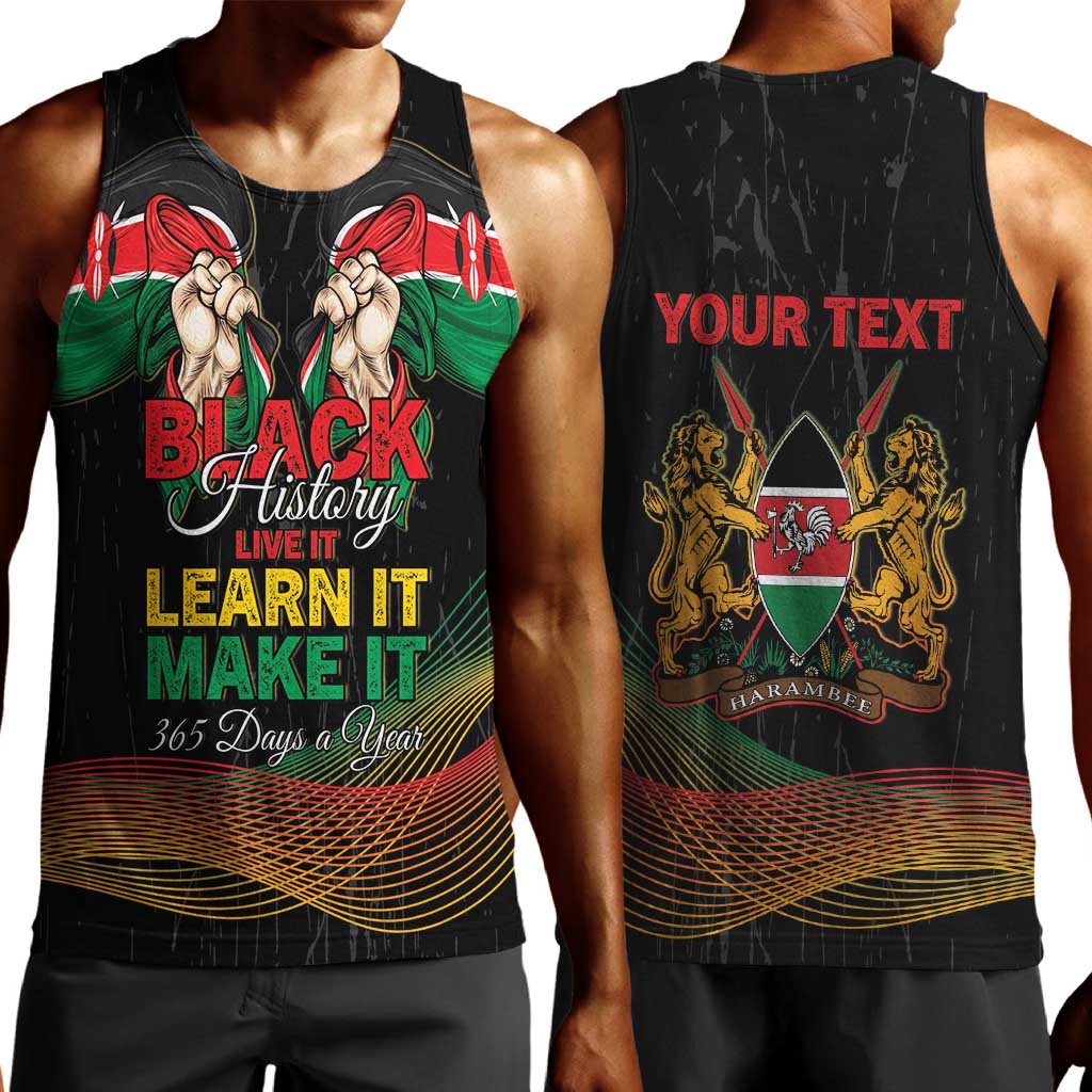Personalized Kenya Black History Month Men Tank Top Live It Learn It Make It - Wonder Print Shop