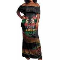 Personalized Kenya Black History Month Off Shoulder Maxi Dress Live It Learn It Make It - Wonder Print Shop