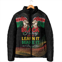 Personalized Kenya Black History Month Padded Jacket Live It Learn It Make It - Wonder Print Shop
