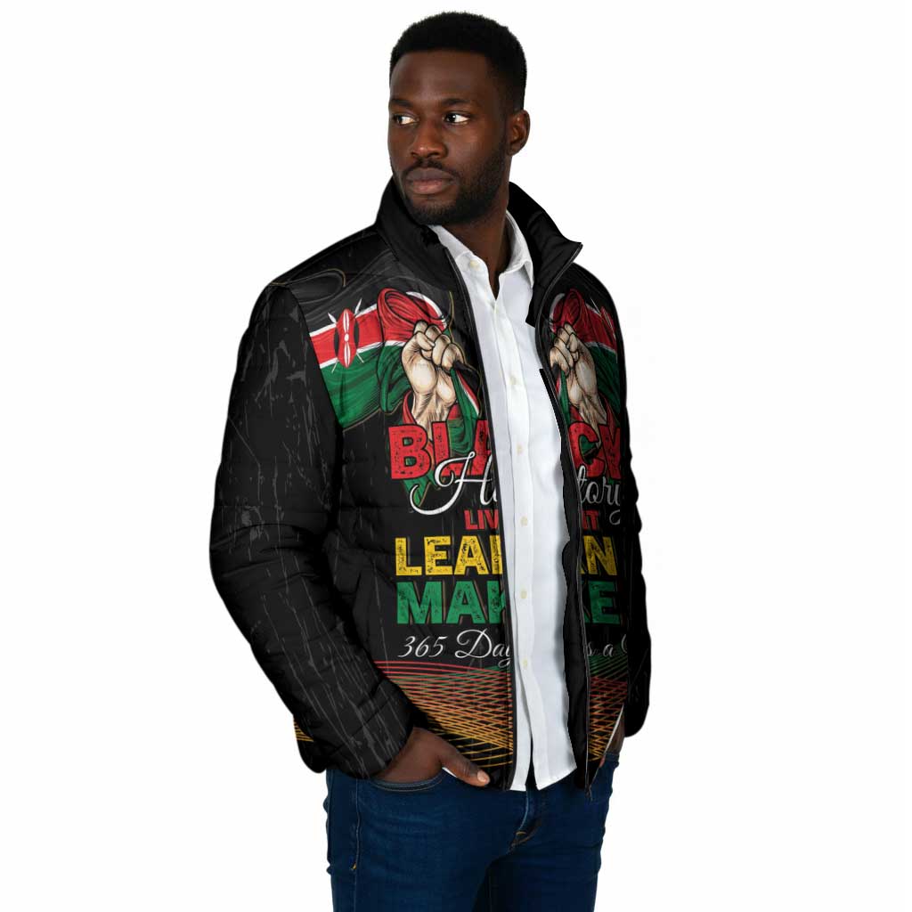 Personalized Kenya Black History Month Padded Jacket Live It Learn It Make It - Wonder Print Shop