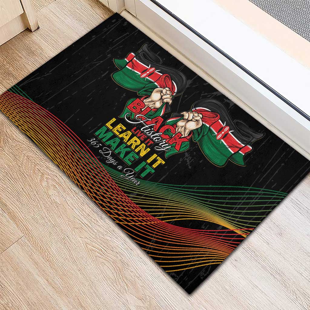 Kenya Black History Month Rubber Doormat Live It Learn It Make It - Wonder Print Shop