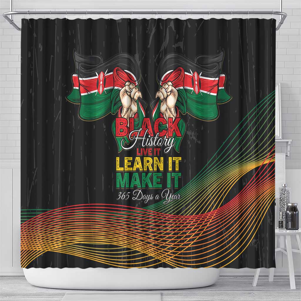 Kenya Black History Month Shower Curtain Live It Learn It Make It - Wonder Print Shop