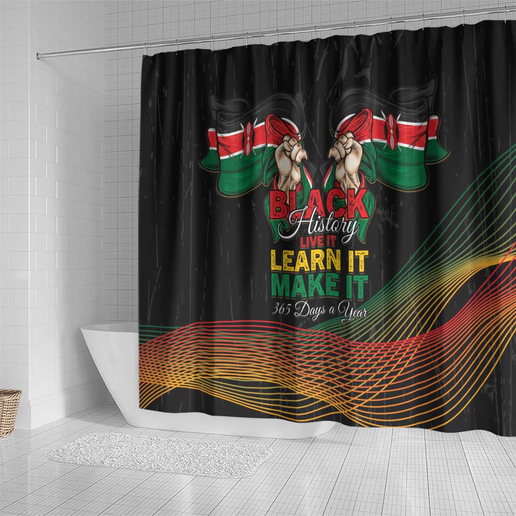 Kenya Black History Month Shower Curtain Live It Learn It Make It - Wonder Print Shop