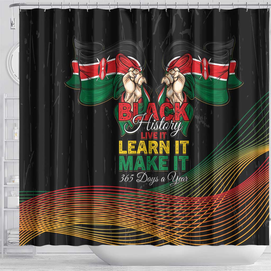 Kenya Black History Month Shower Curtain Live It Learn It Make It - Wonder Print Shop
