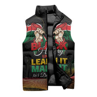 Personalized Kenya Black History Month Sleeveless Puffer Jacket Live It Learn It Make It - Wonder Print Shop