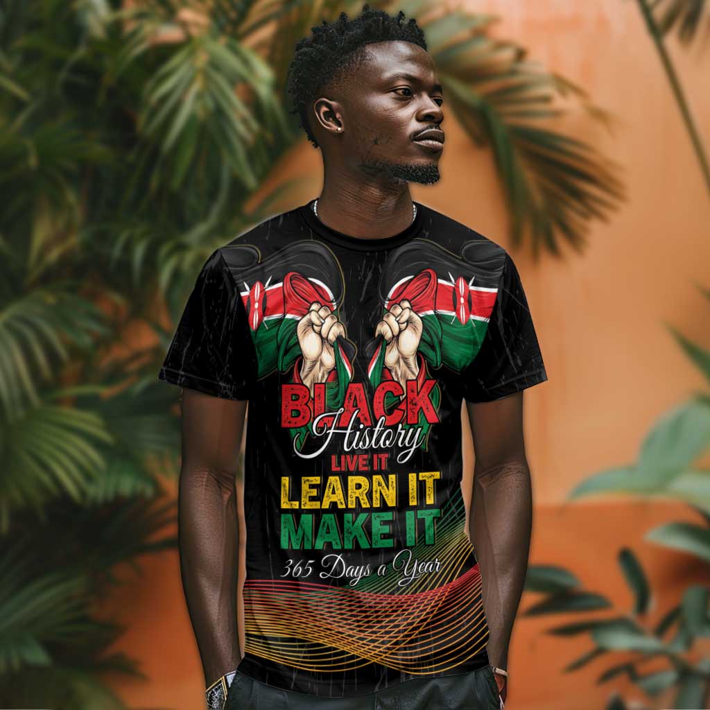 Personalized Kenya Black History Month T shirt Live It Learn It Make It - Wonder Print Shop