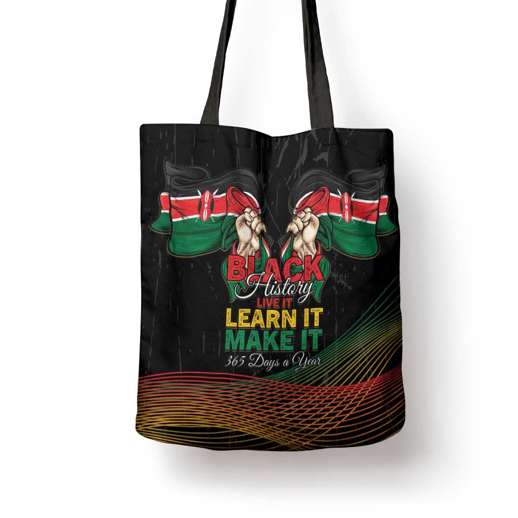 Kenya Black History Month Tote Bag Live It Learn It Make It - Wonder Print Shop