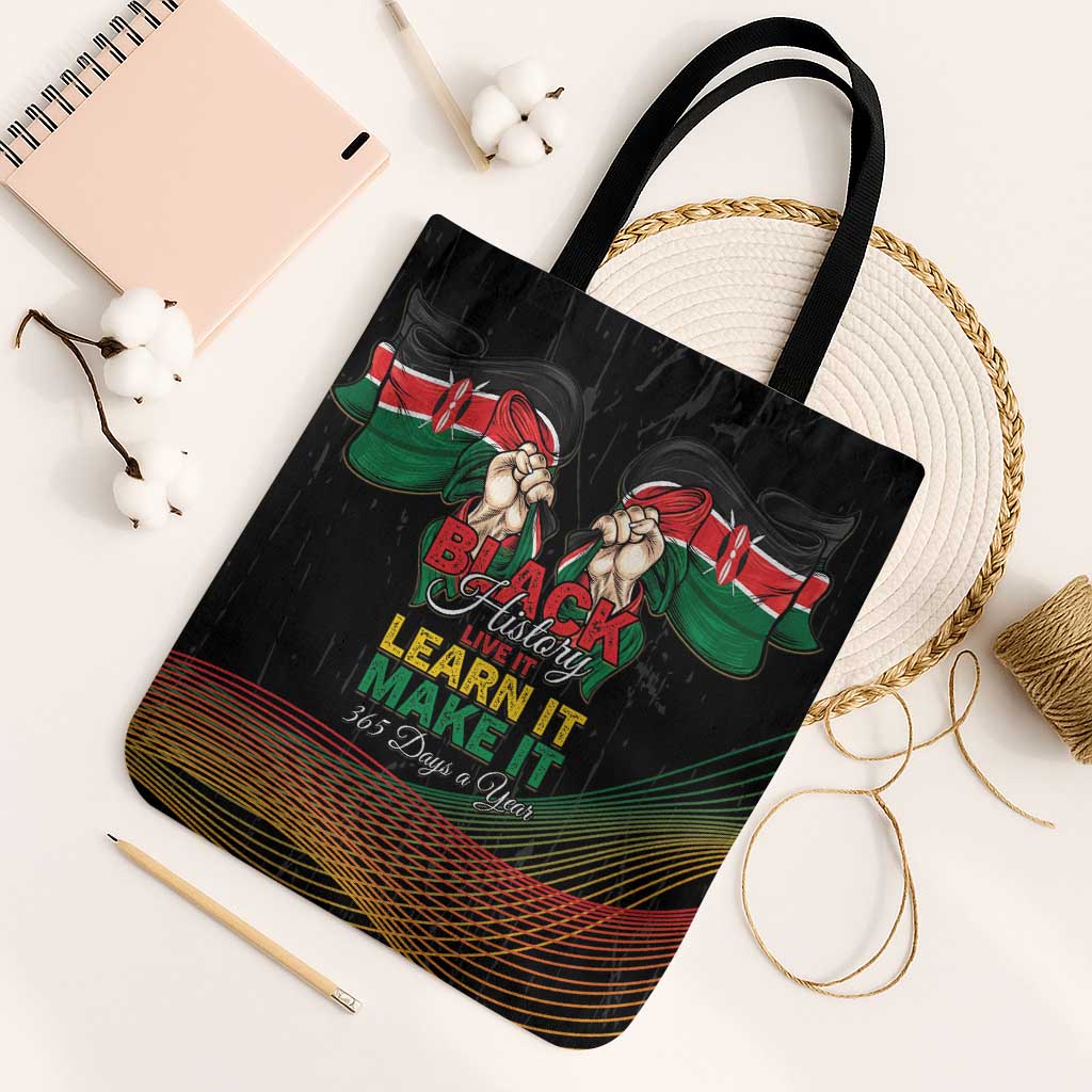 Kenya Black History Month Tote Bag Live It Learn It Make It - Wonder Print Shop