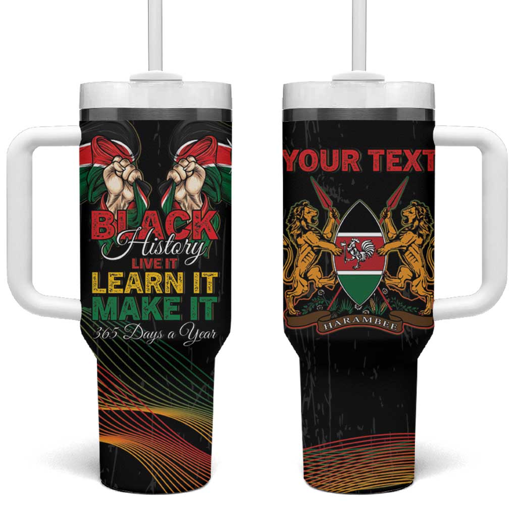 Personalized Kenya Black History Month Tumbler With Handle Live It Learn It Make It - Wonder Print Shop