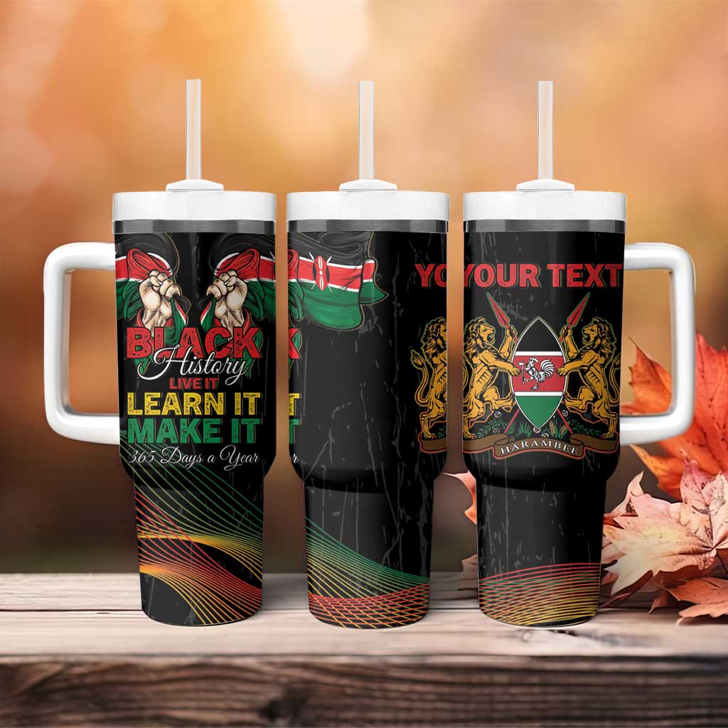 Personalized Kenya Black History Month Tumbler With Handle Live It Learn It Make It - Wonder Print Shop