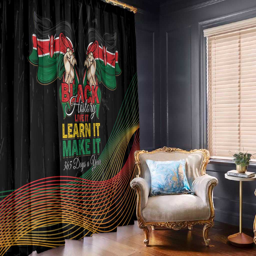 Kenya Black History Month Window Curtain Live It Learn It Make It - Wonder Print Shop