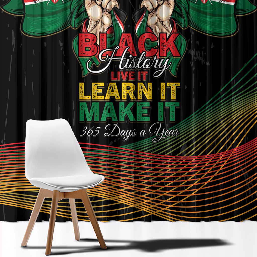 Kenya Black History Month Window Curtain Live It Learn It Make It - Wonder Print Shop